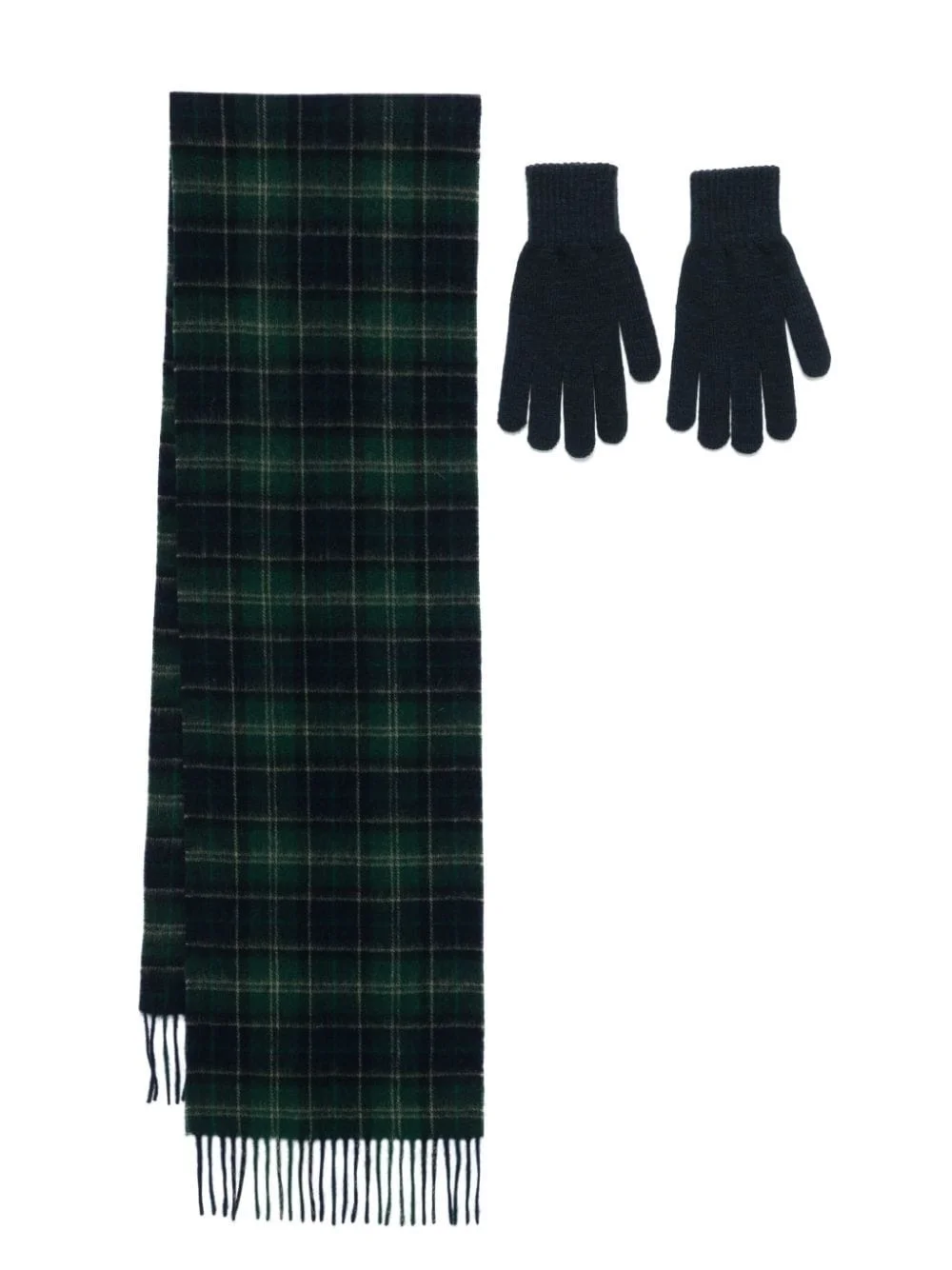 tartan scarf and gloves set - 1