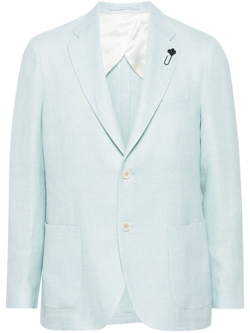 intertwined linen-blend blazer 1