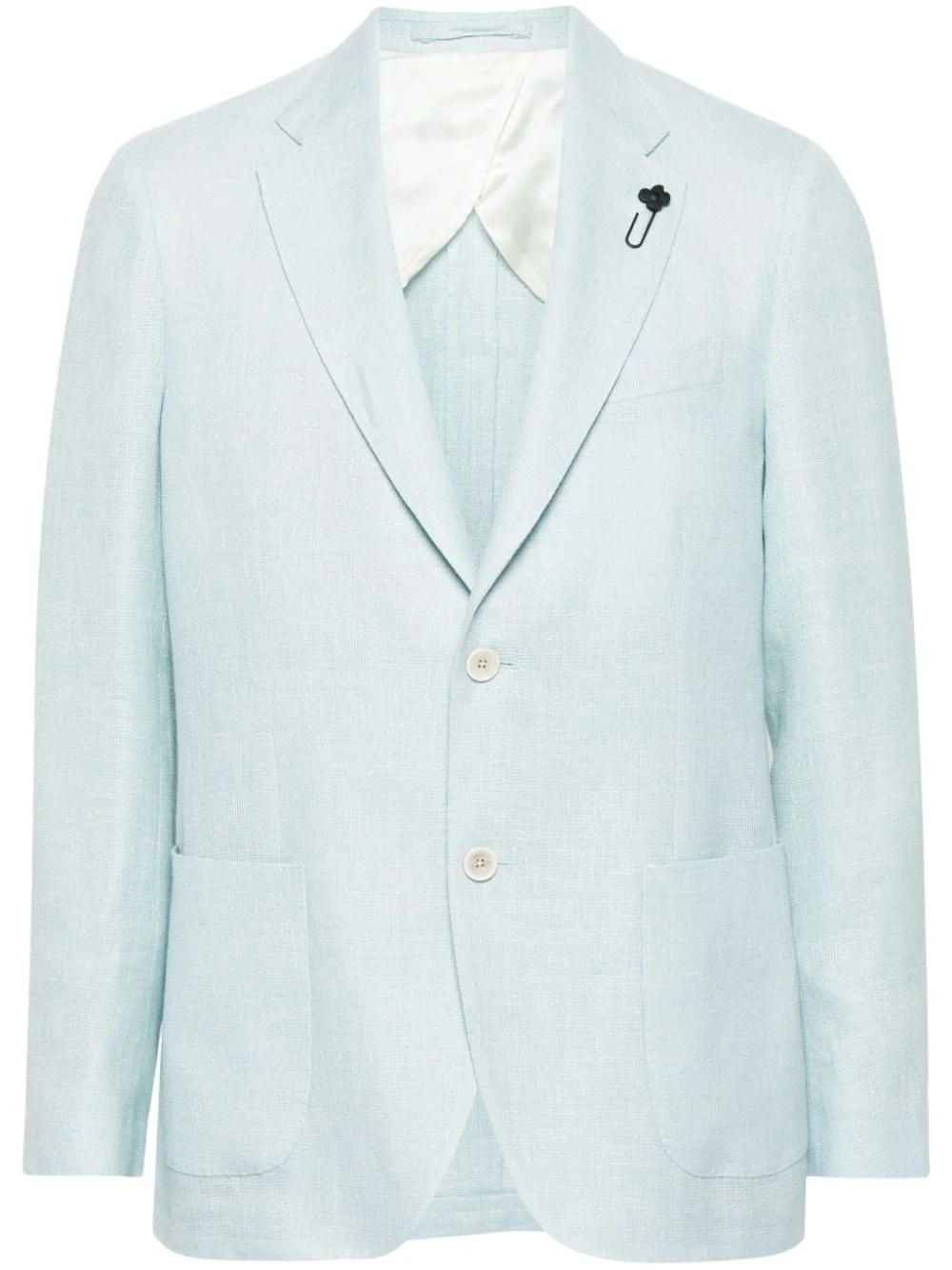 intertwined linen-blend blazer - 1