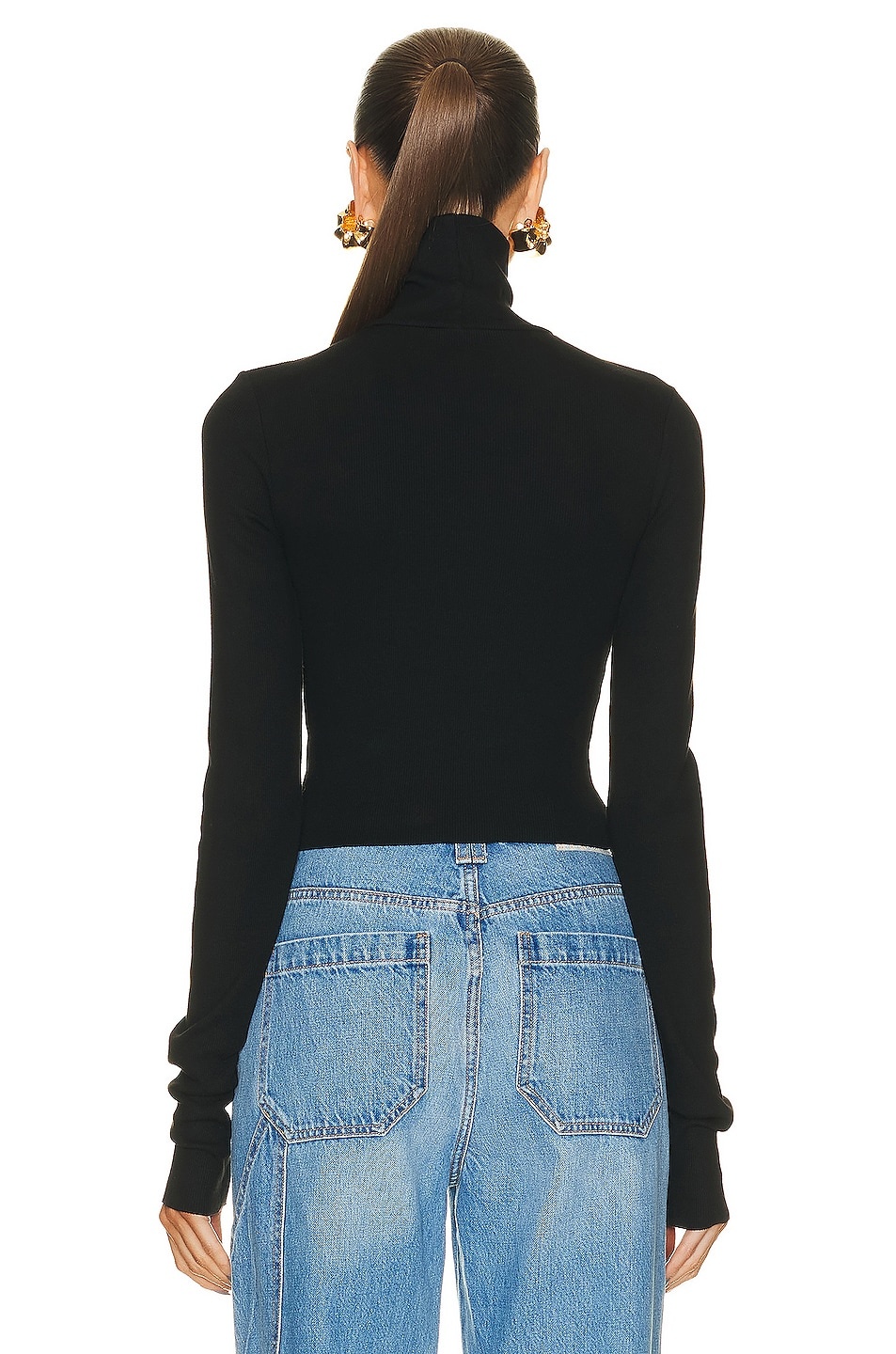 Cropped Fitted Turtleneck Top - 3