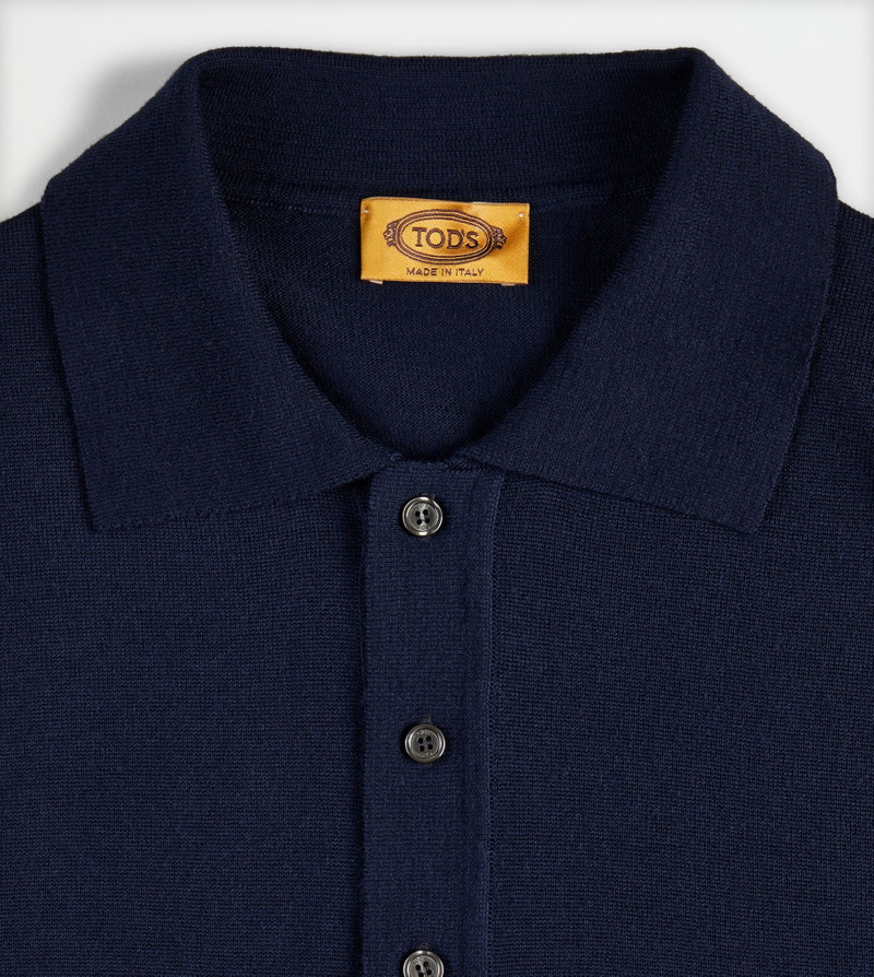 POLO SHIRT IN WOOL - BLUE, BROWN 8