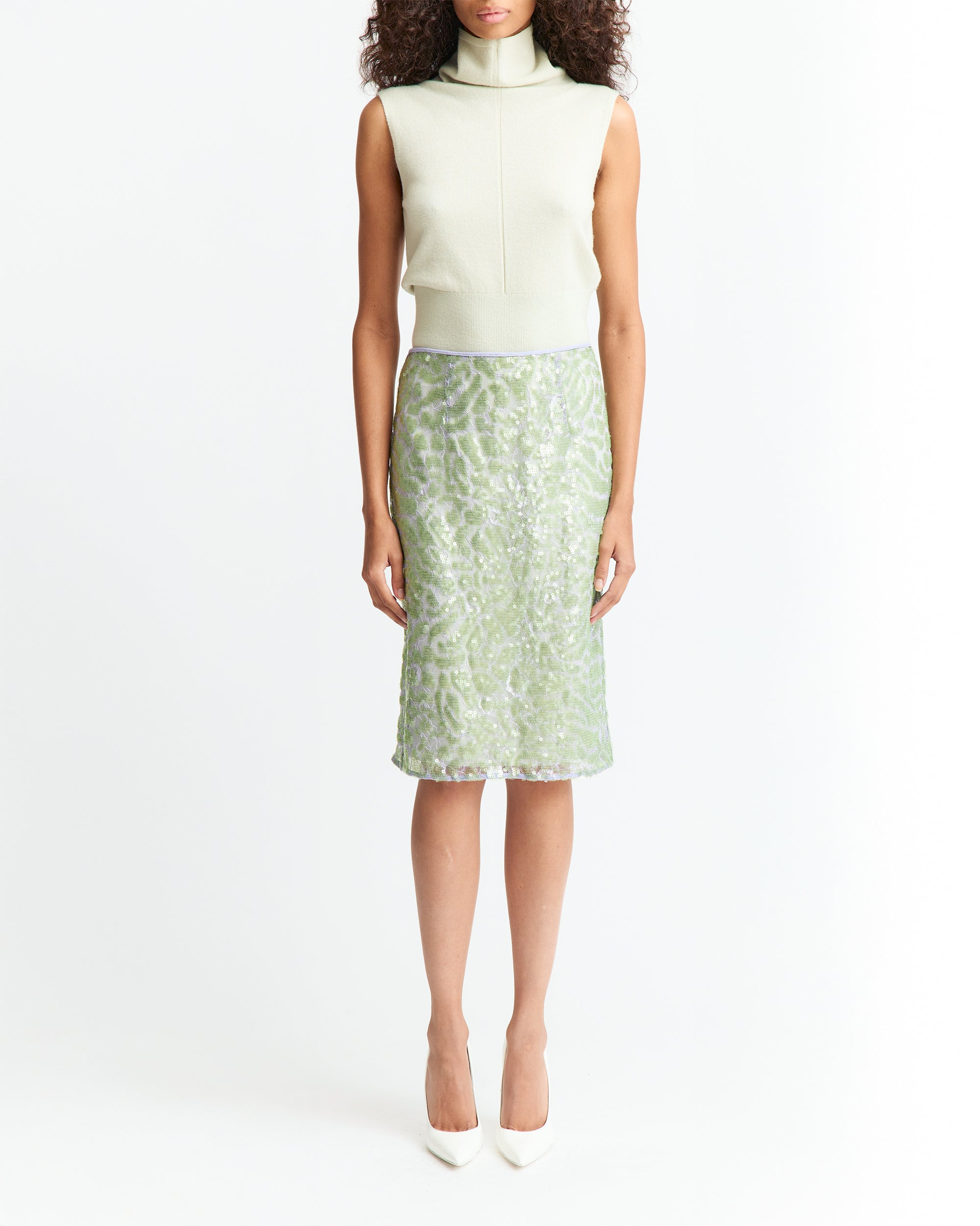ELICE MIDI SKIRT IN LACE SEQUIN - 2