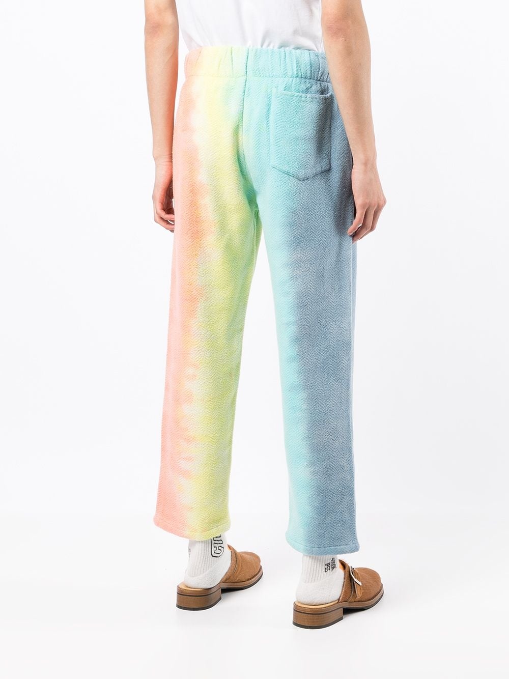 colour-block tie-dye trousers - 4