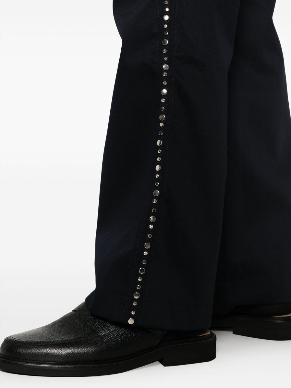 studded cotton bootcut trousers - 5