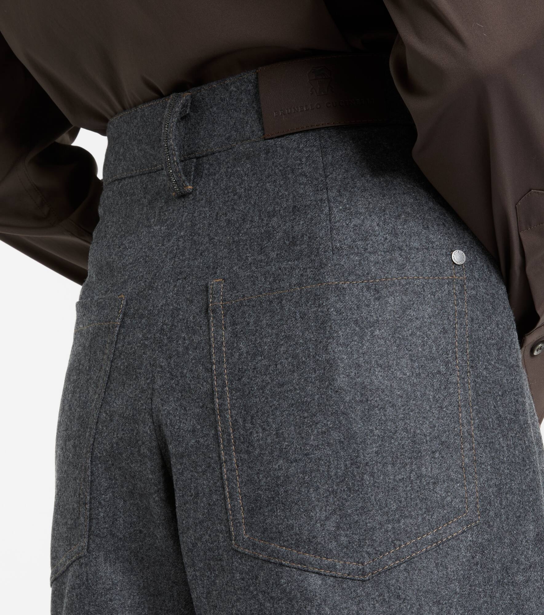 High-rise virgin wool shorts - 5