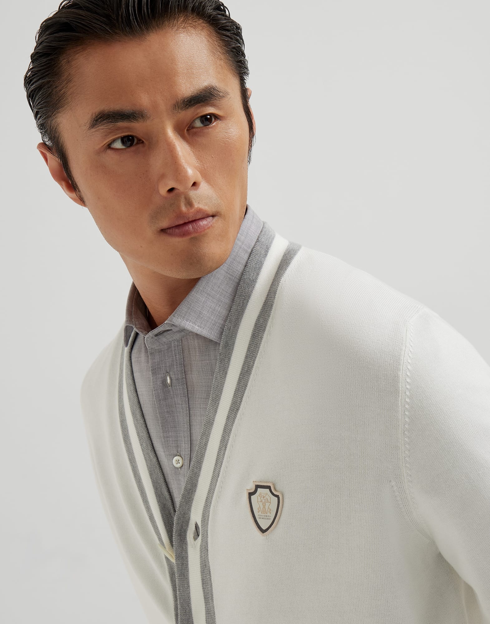 Cotton cardigan with logo - 3