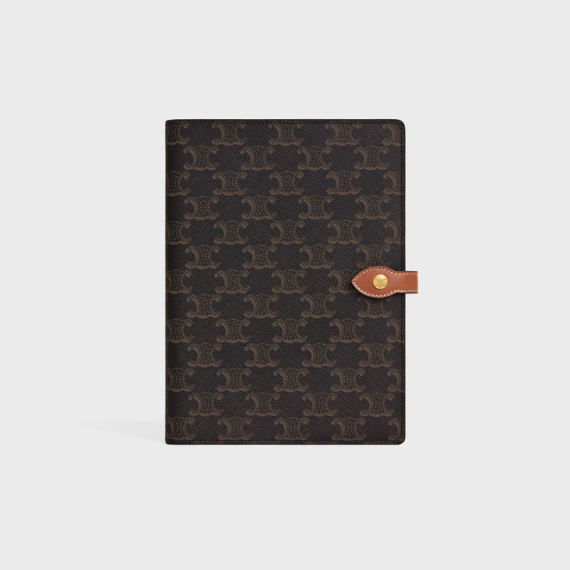 MEDIUM NOTEBOOK COVER IN TRIOMPHE CANVAS AND CALFSKIN 1