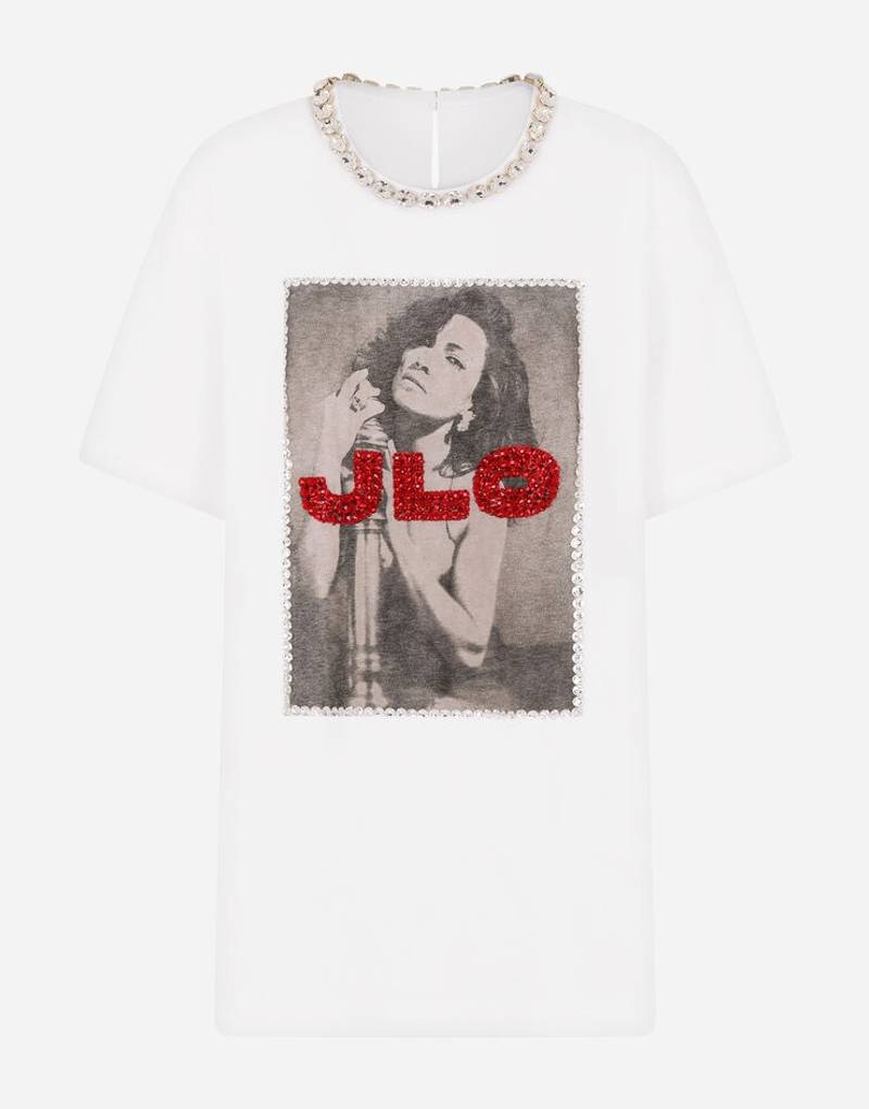 Printed jersey T-shirt with J.LO embellishment 1