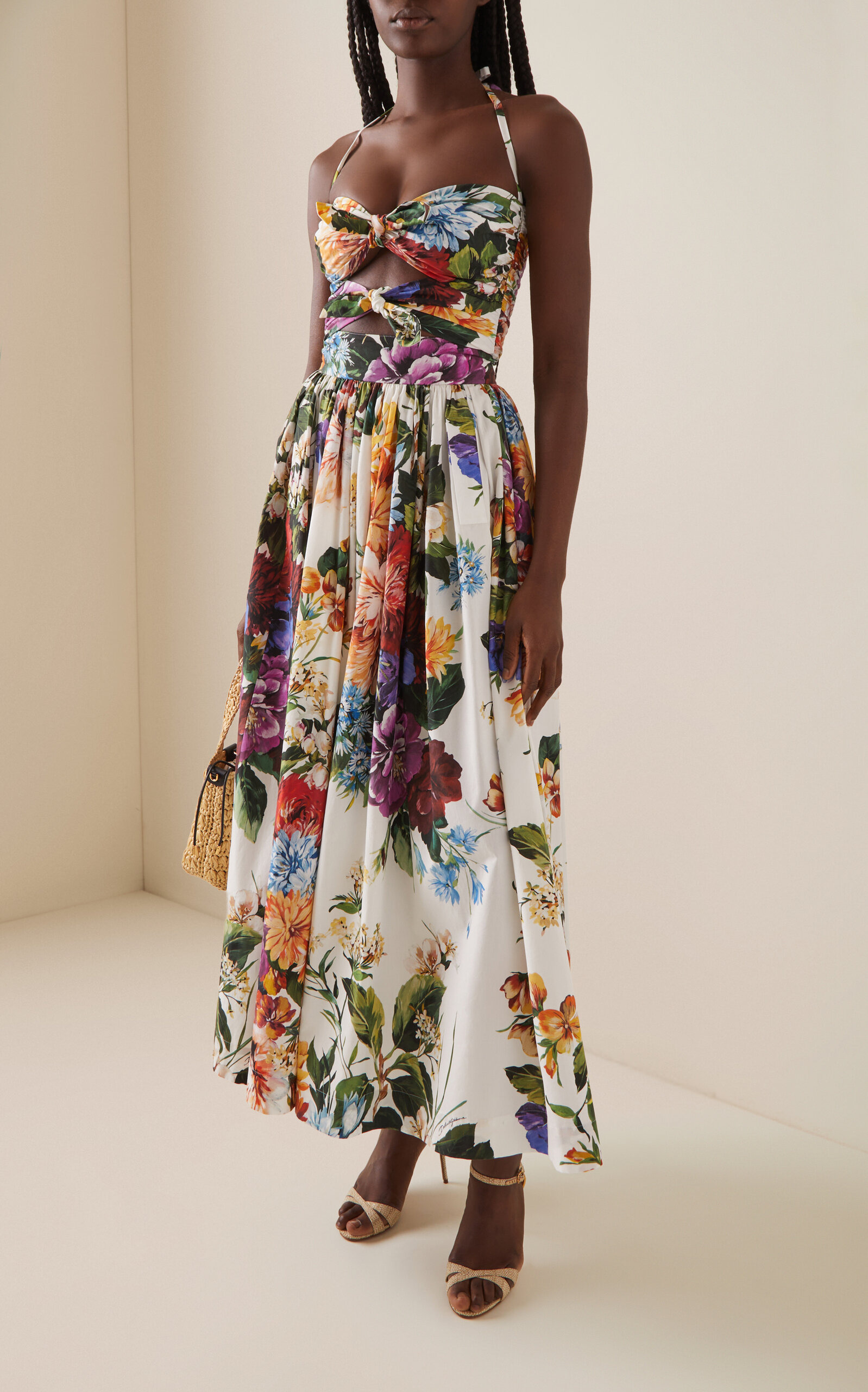 Floral-Printed Cotton Poplin Maxi Skirt floral - 2