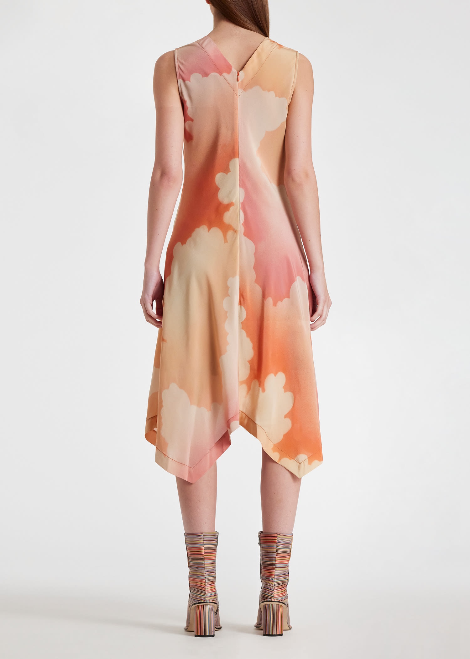 Peach 'Summer Clouds' Hanky Hem Dress - 4
