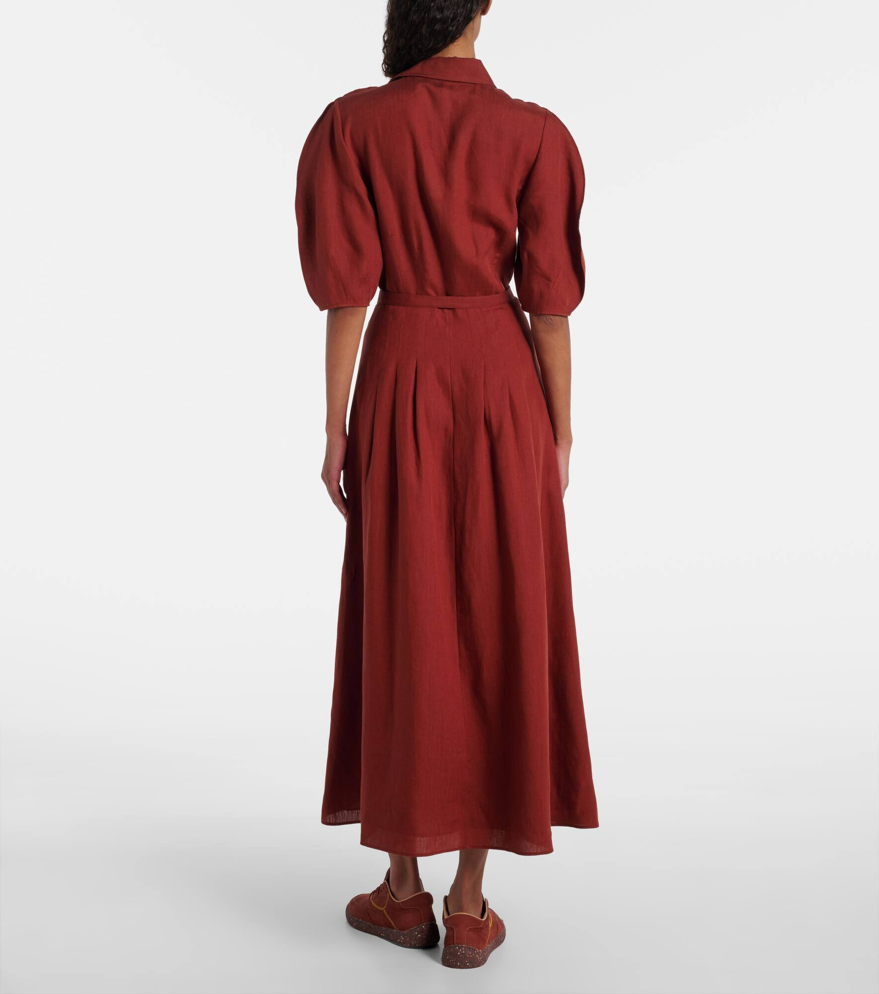Maude belted linen shirt dress - 3