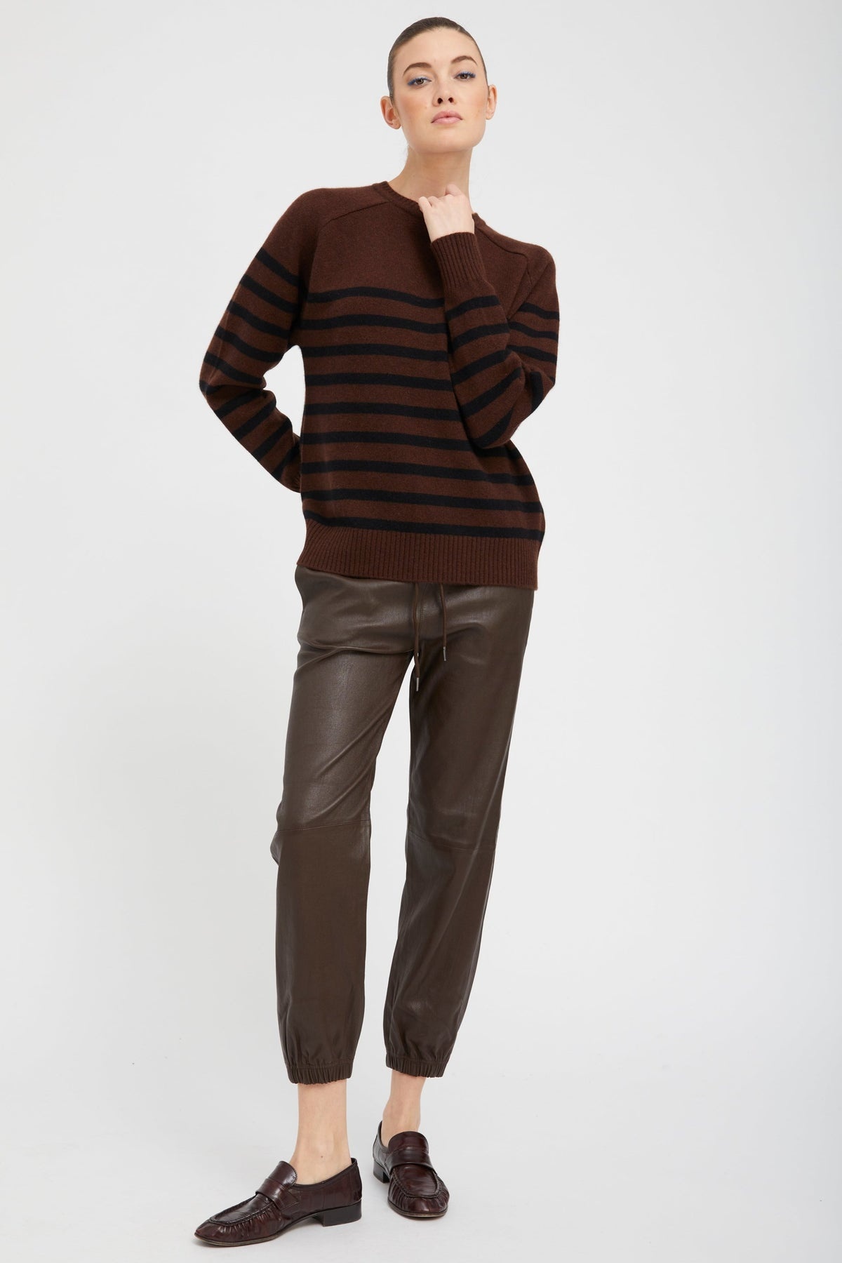 AMERICANO STRIPED CASHMERE CREWNECK - 2