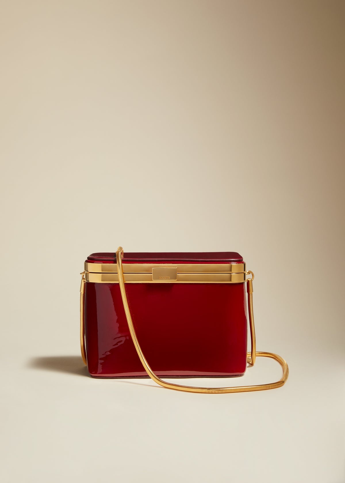 The Eloise Minaudière in Deep Red Patent Leather - 1