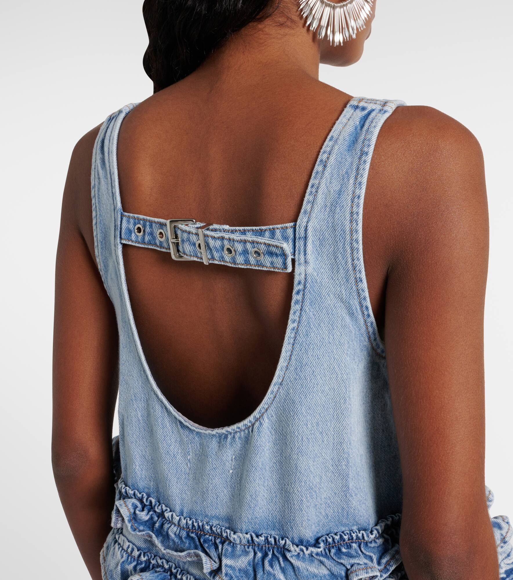 Ruffled denim top - 6