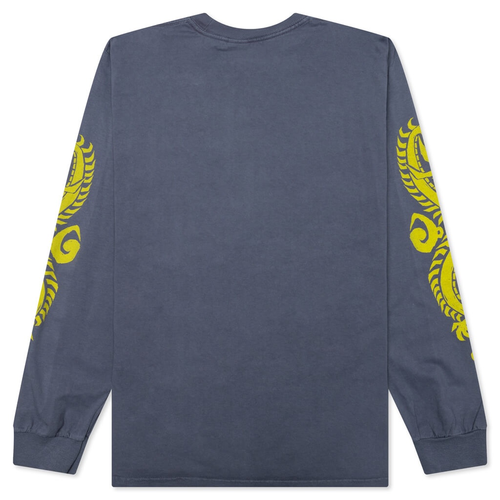 DRAGONS PIG. DYED L/S TEE - INDIGO - 2