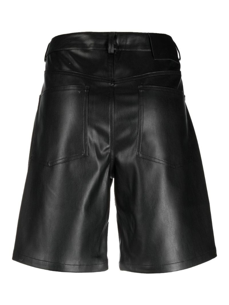 Faux Leather Midi Shorts - 2