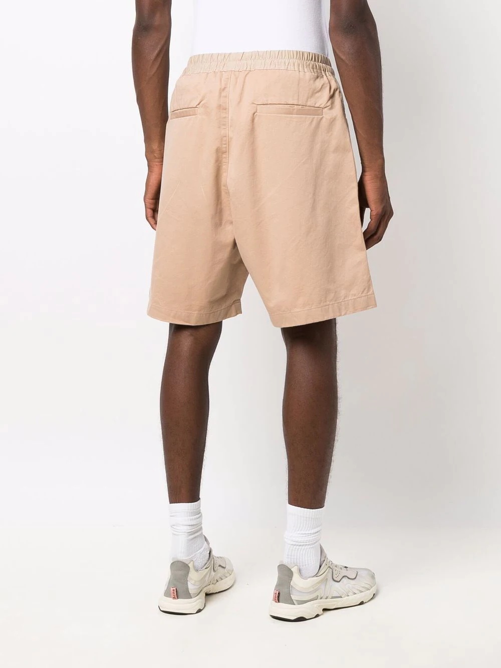 logo-patch drop-crotch track shorts - 4