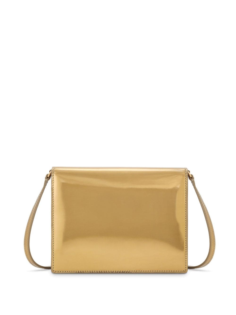 logo-embossed metallic-effect bag - 3