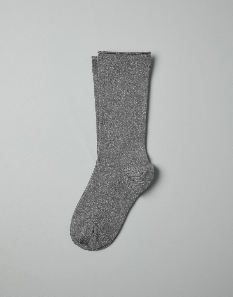Cashmere and silk sparkling knit socks - 1
