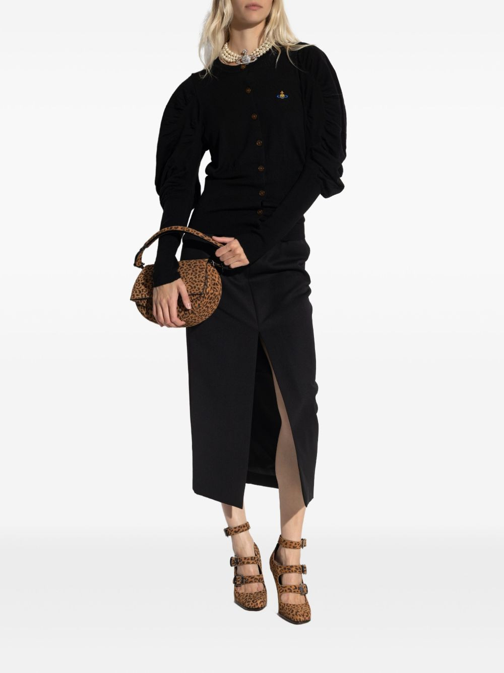 Eli puff-sleeve cardigan - 2