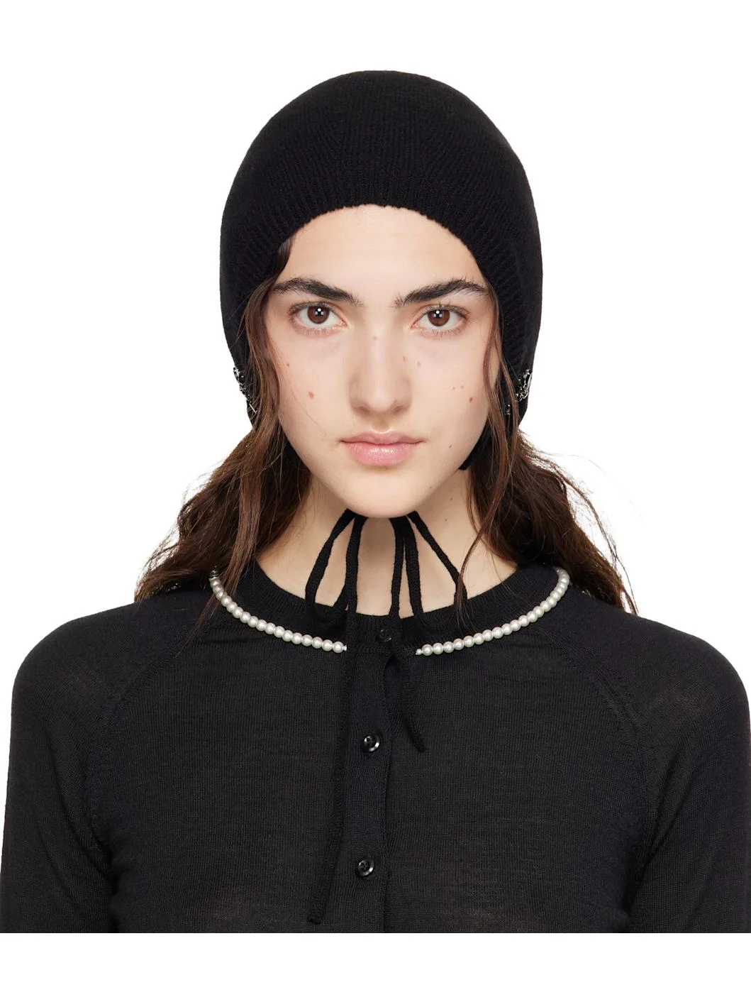 Black Cashmere Bonnet - 1