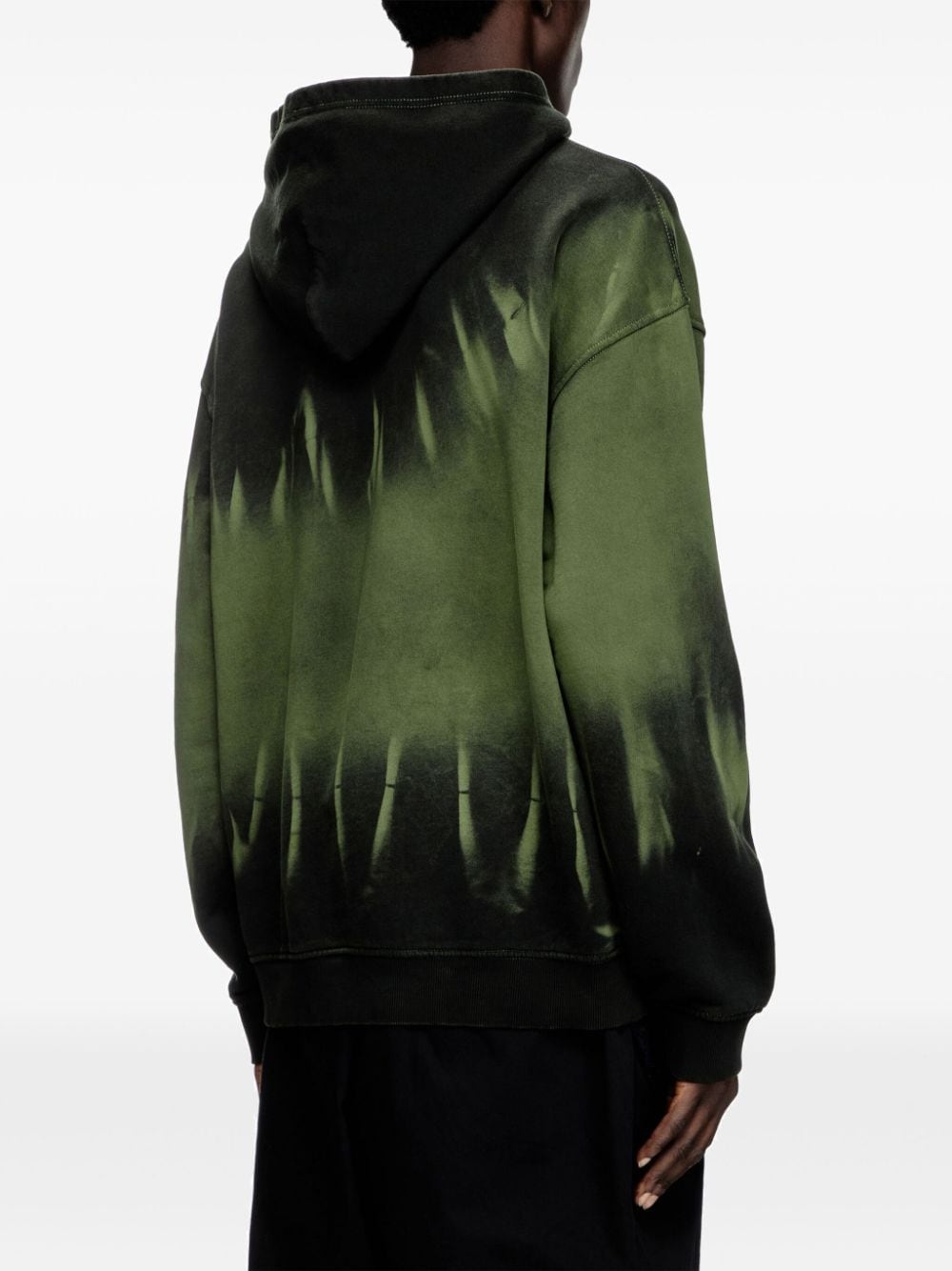 【DIESEL】s-boxt-hood-r2 Men's Tie-dyed hoodie with logo print | Black | Diesel