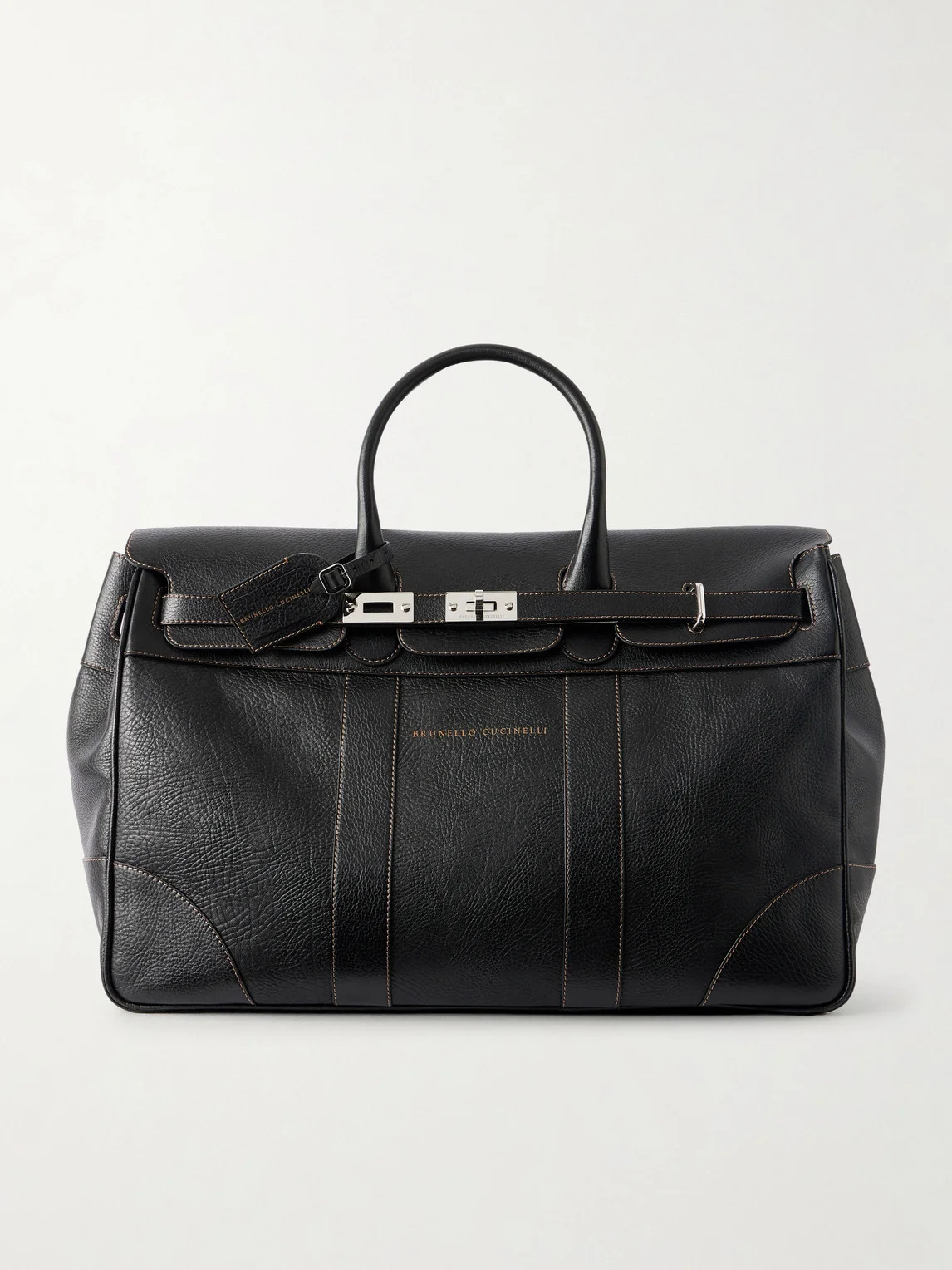 Panelled Full-Grain Leather Weekend Bag - 1