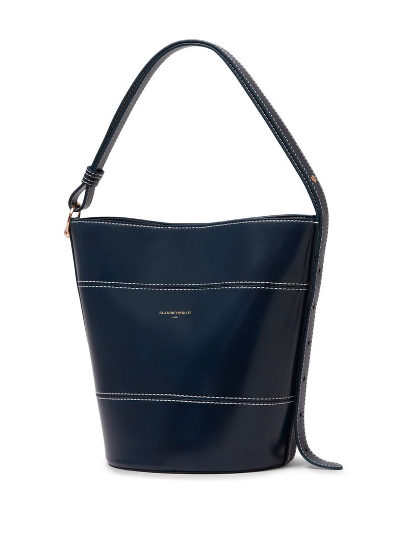 logo-detail leather bucket bag 3