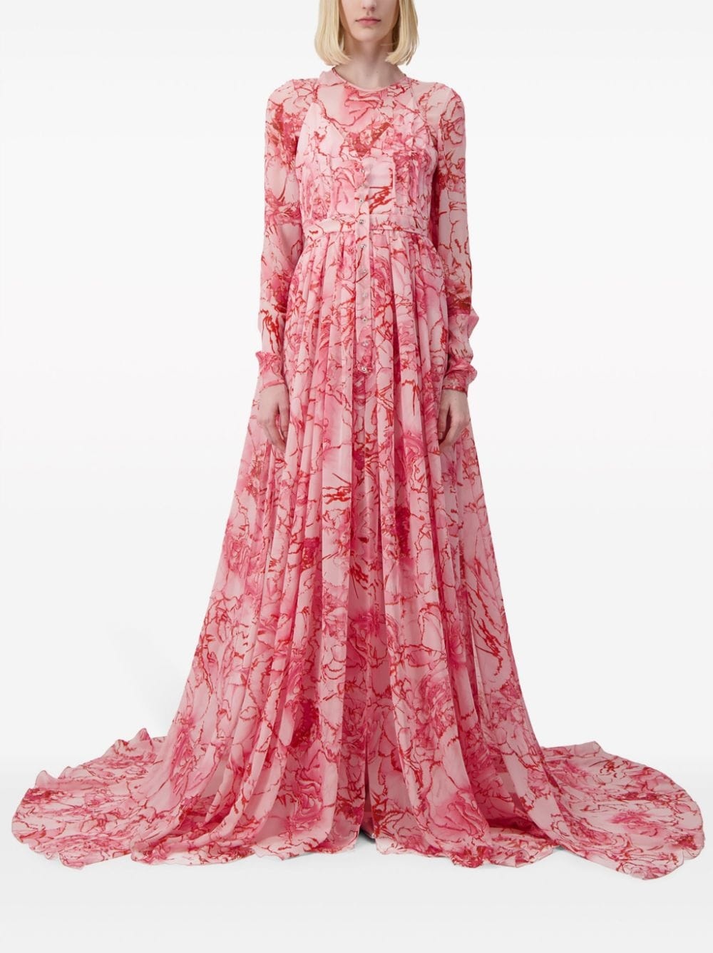 floral-print georgette gown - 3
