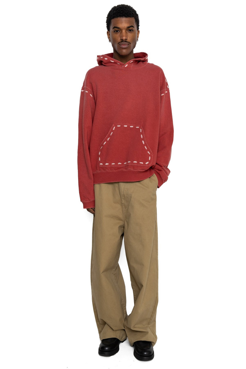 Kapital SWT Knit MARIONETTE Hoodie - Faded Red outlook