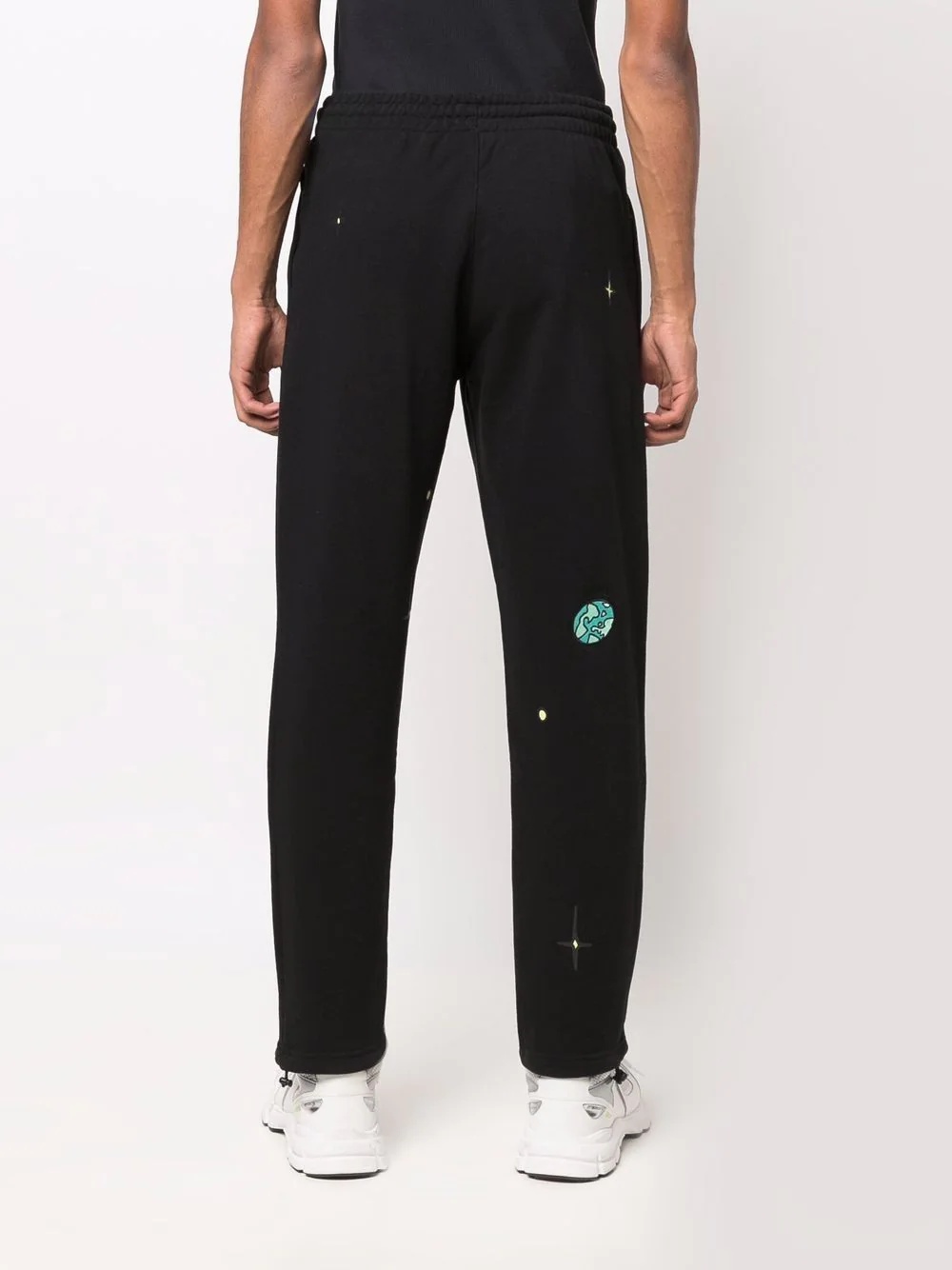 globe-patch straight cotton joggers - 4