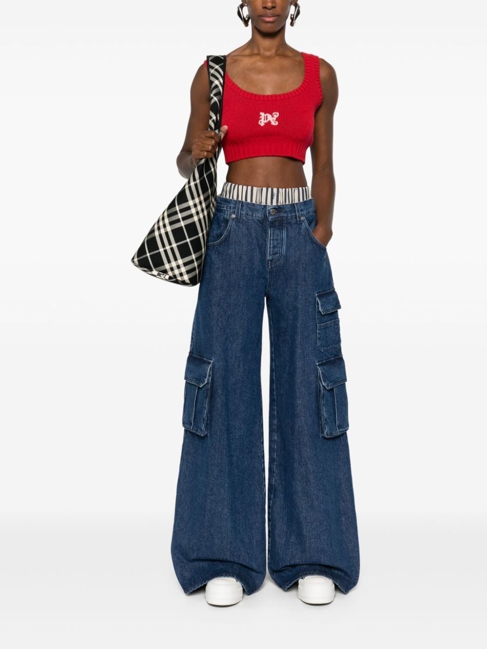 wide-leg cargo jeans - 2