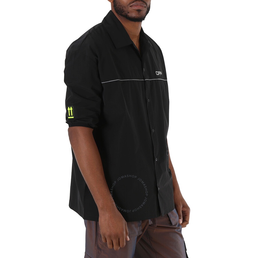 Off-White Men's Short-sleeve Track Button Shirt In Black - 5