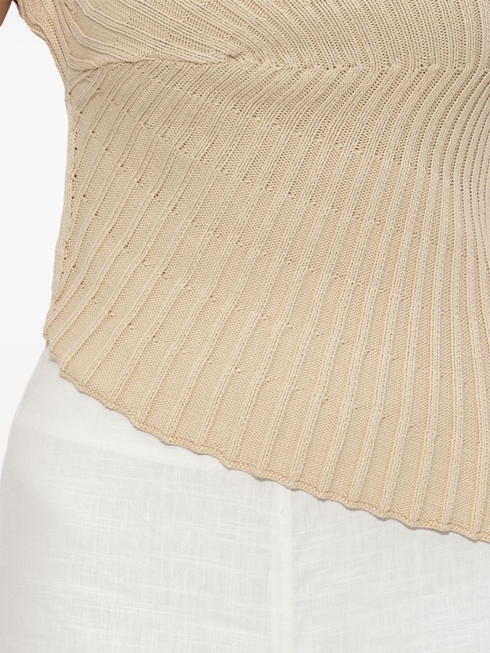ribbed-knit T-shirt - 5