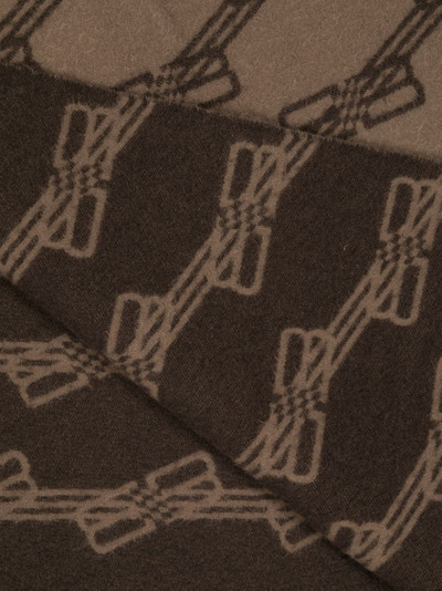 BALENCIAGA BB monogram-print wool scarf outlook