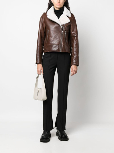 Yves Salomon shearling-collar leather jacket outlook