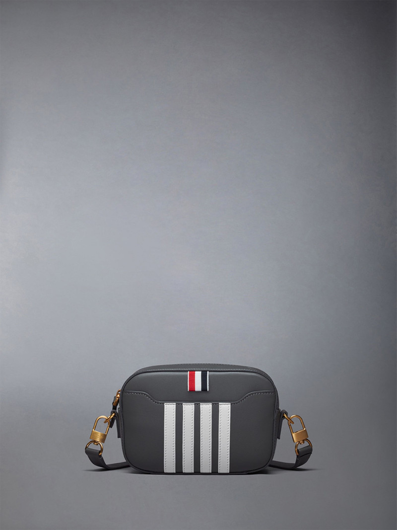 Horizontal Camera Bag W/ 4 Bar Stripes in Smooth Calf 1