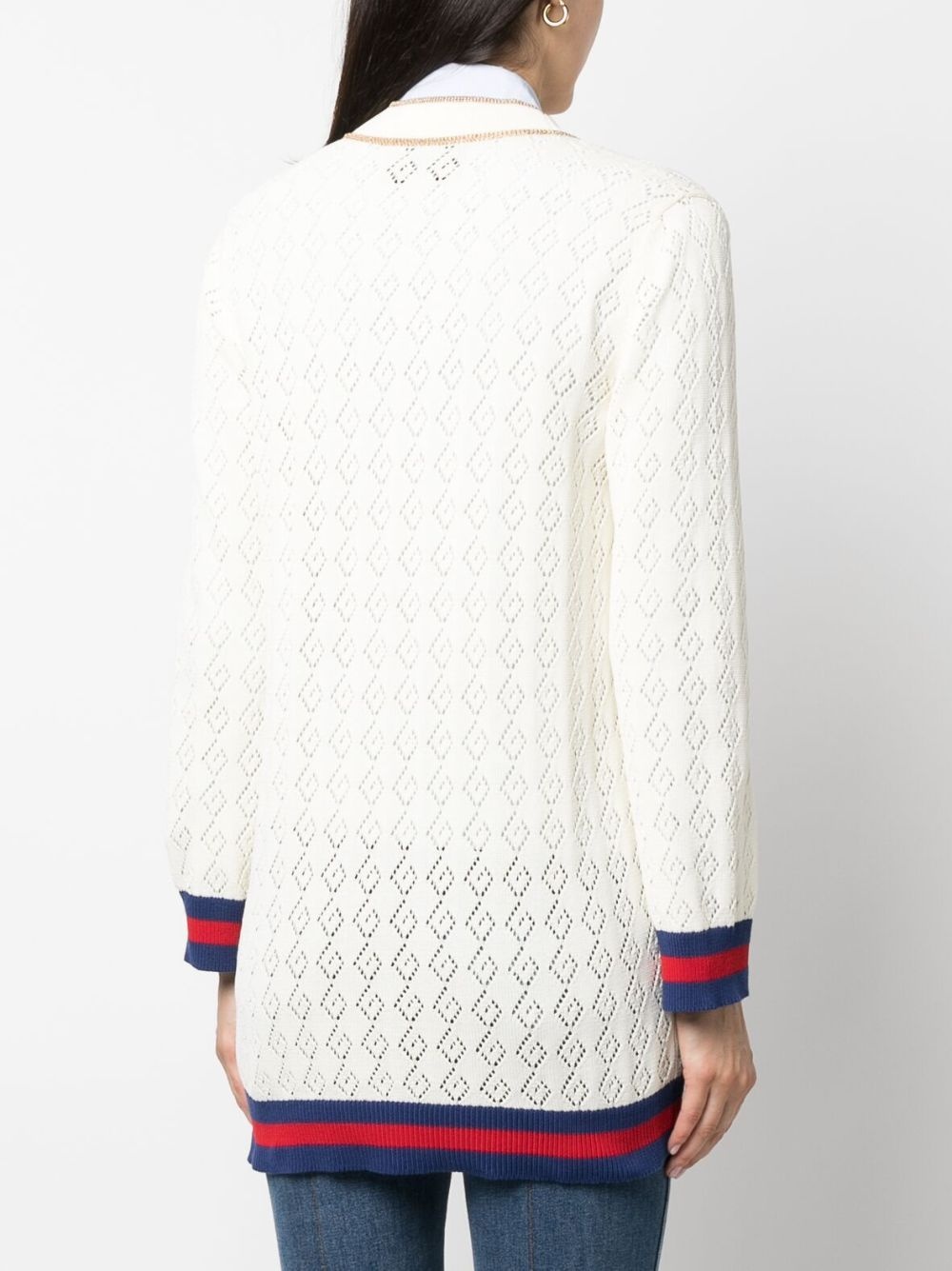 G-monogram pointelle cotton cardigan - 4