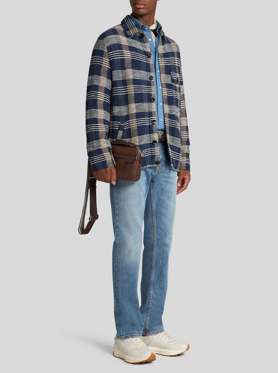 KNIT COTTON AND LINEN OVERSHIRT - 3