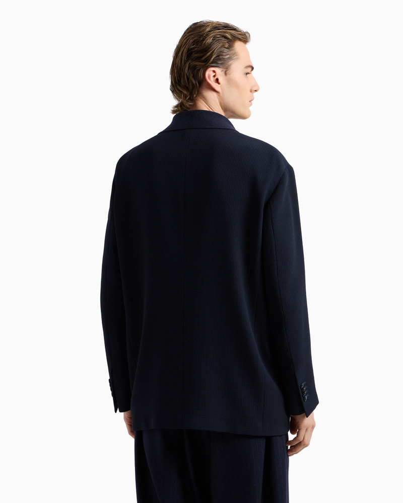 DOUBLE-BREASTED JACKET IN VIRGIN WOOL AND CANNETÉ VISCOSE 3