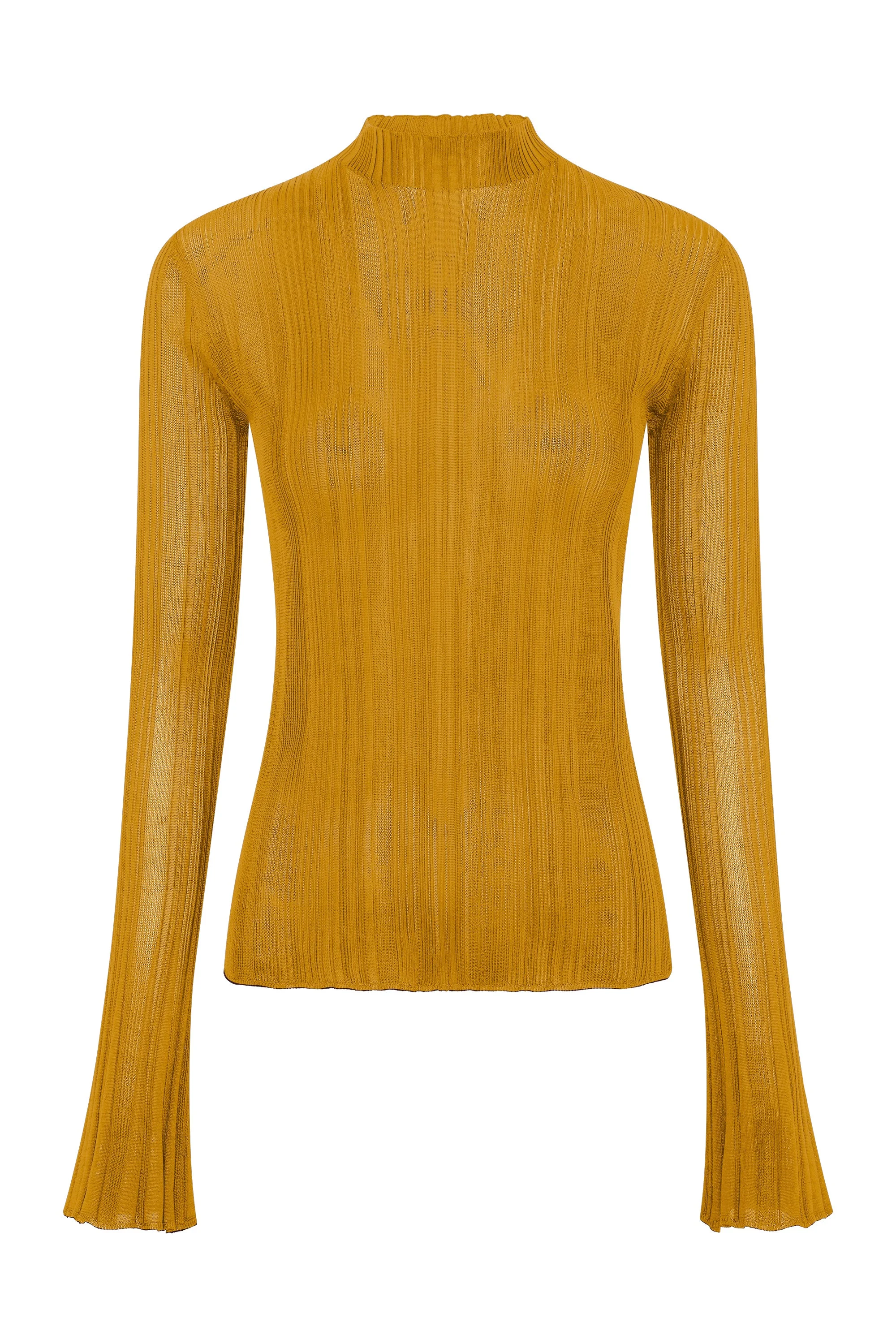 Aveda Mockneck Knit Sweater in Golden Birch Silk - 1