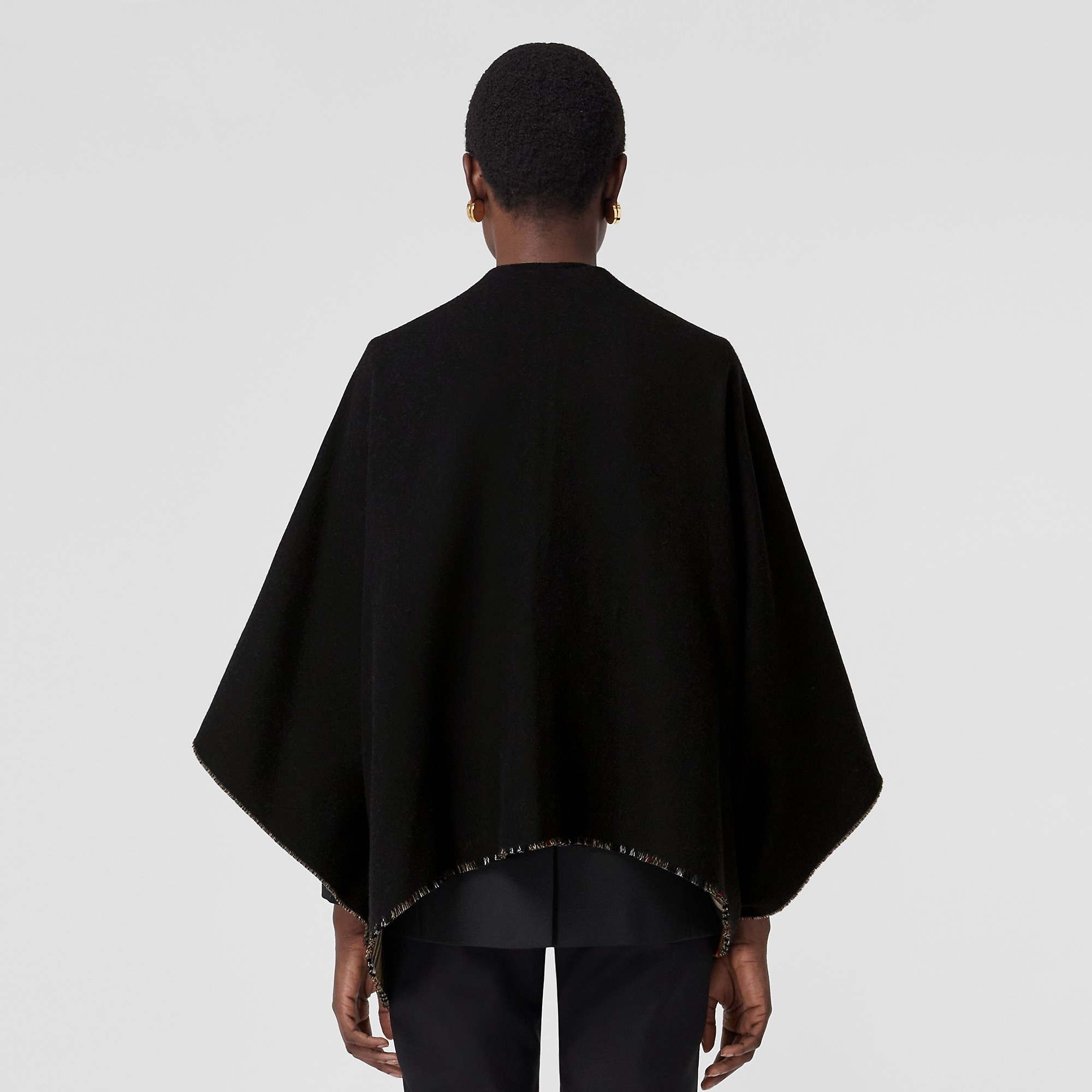Reversible Icon Stripe Wool Cape - 3