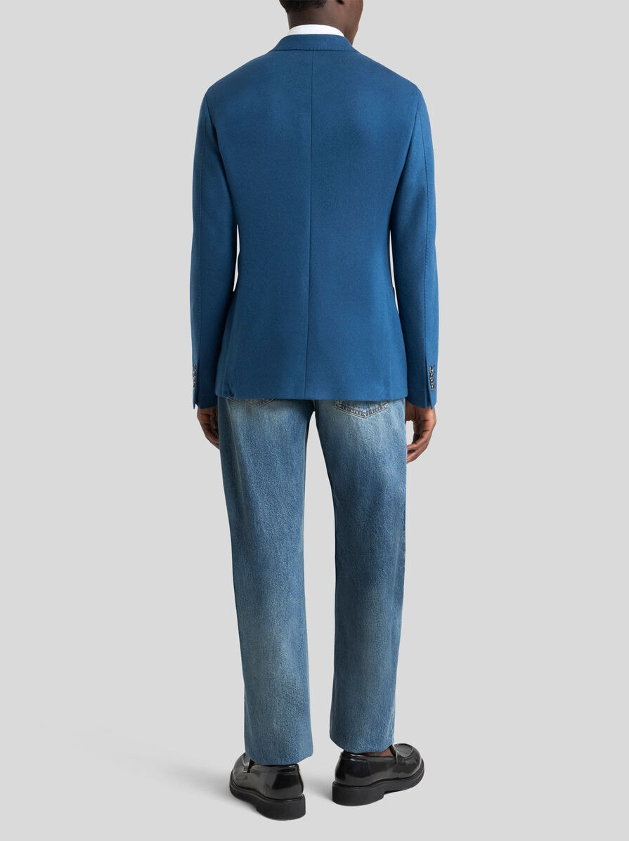 SINGLE-BREASTED WOOL AND CASHMERE BLAZER - 4