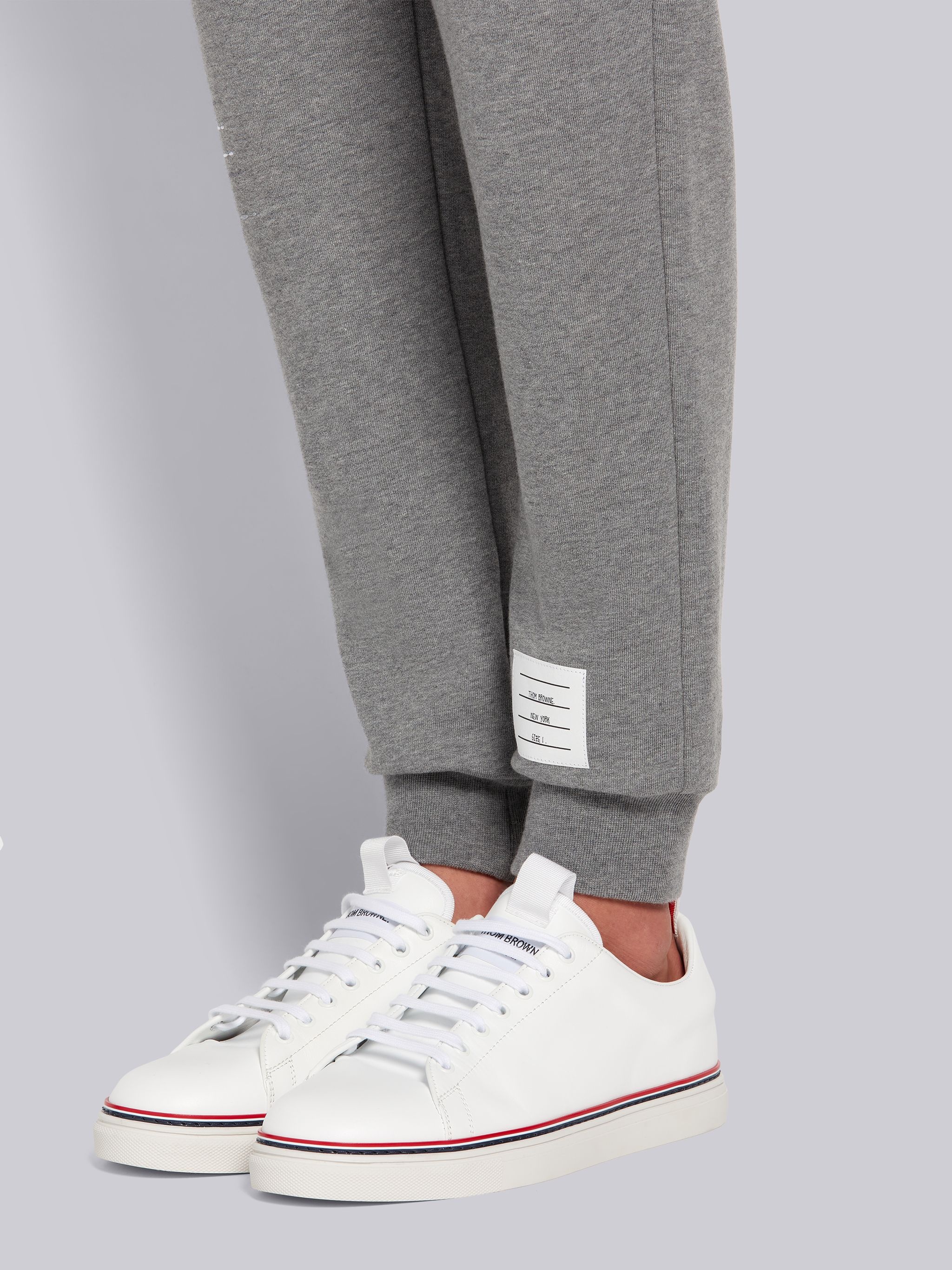 Medium Grey Lightweight Loopback Terry Mending Stitch Sweatpants - 6