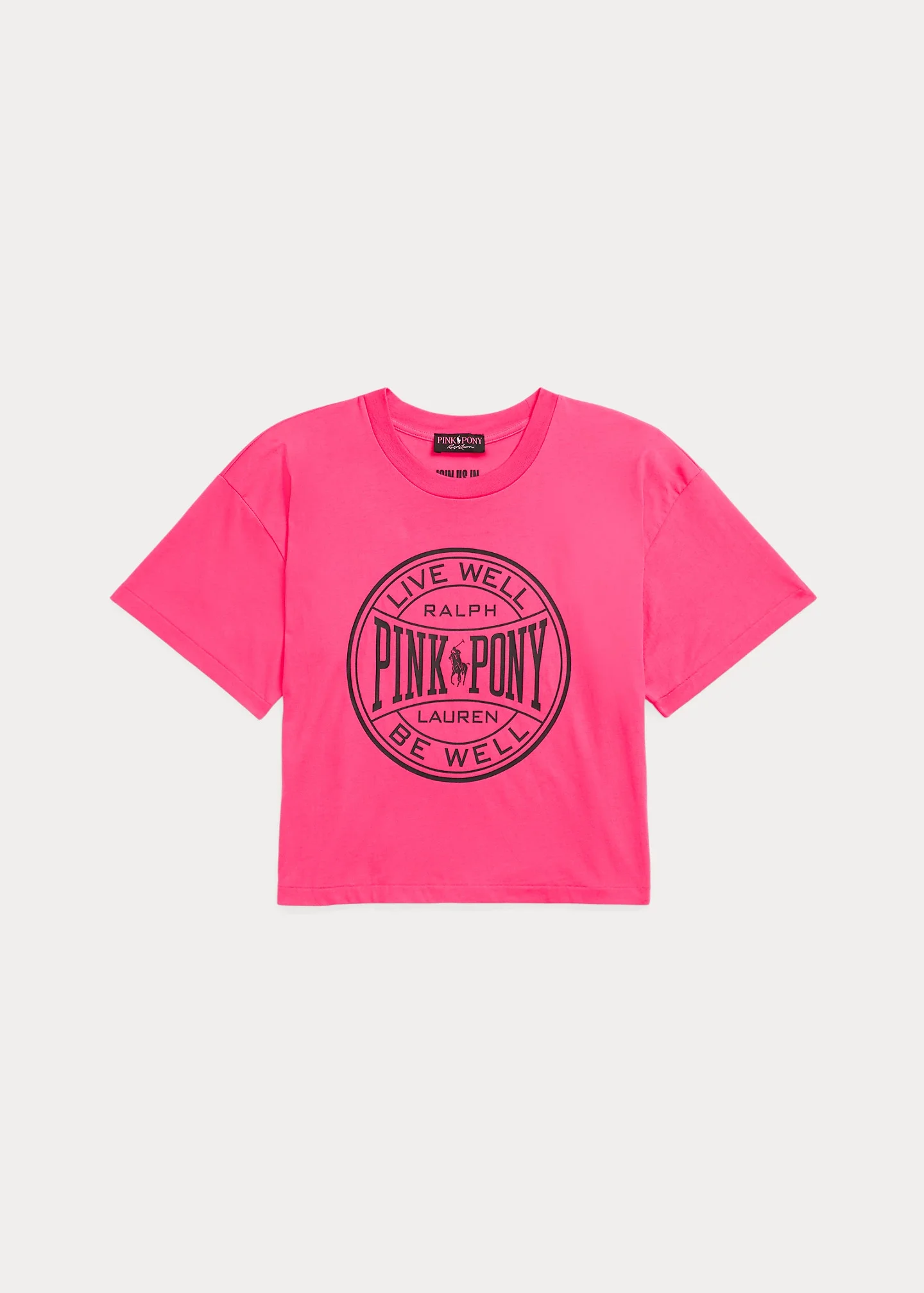 Pink Pony Cotton Jersey Cropped Tee - 1