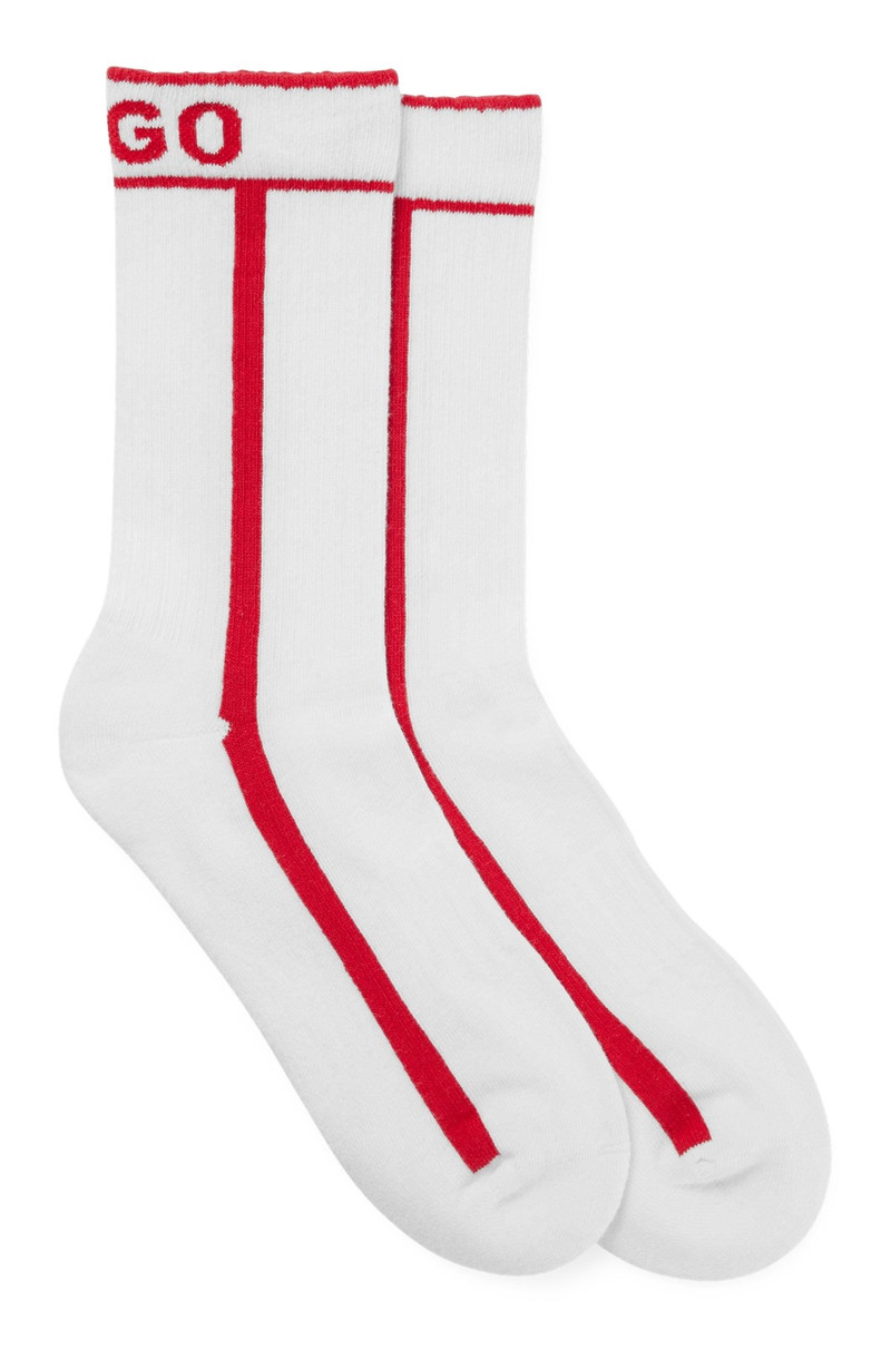 TWO-PACK OF RIBBED SOCKS WITH STRIPES AND LOGO 1