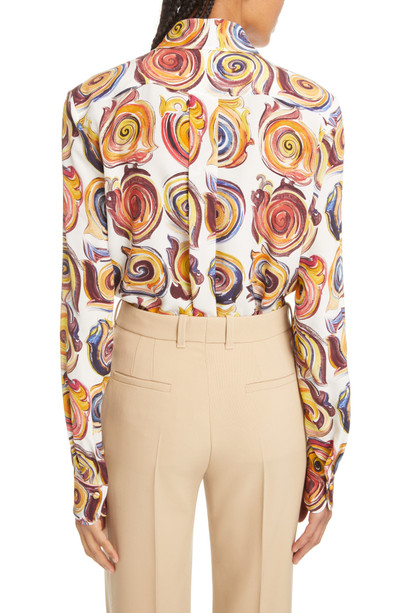 Chloé Chloé Spiral Print Silk Blouse in Yellow/Multicolor at Nordstrom, Size 12 Us outlook