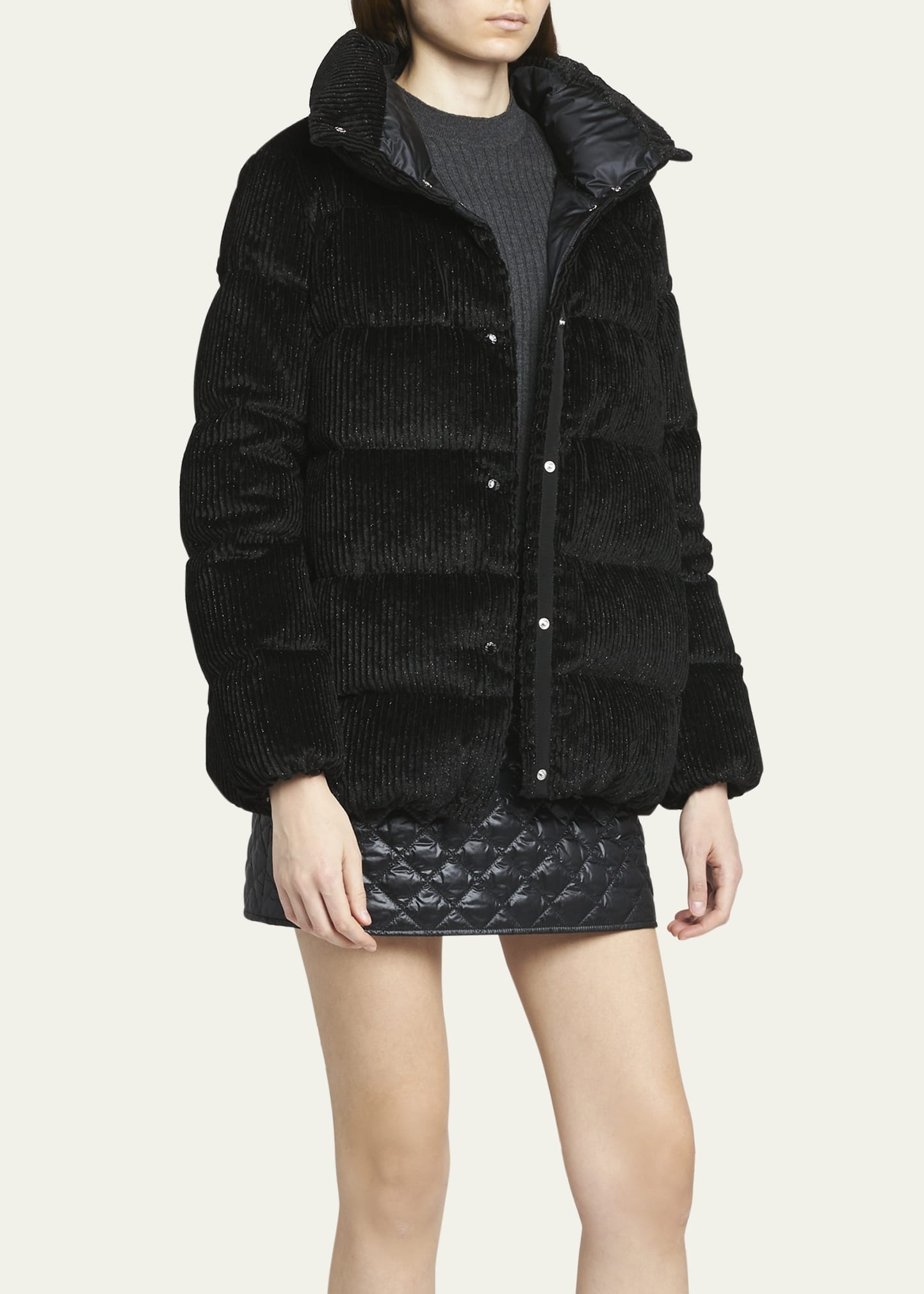 Cochevisse Metallic Velvet Corduroy Puffer Jacket - 4