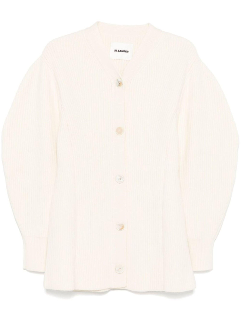ribbed-knit cardigan - 1