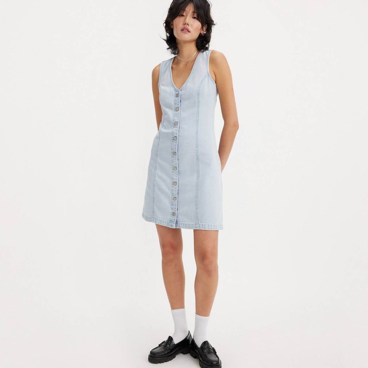 THORA DENIM MINI DRESS - 3